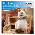 Glorex 6 2902 603 - Kreatives Filz Bastelset Katze, Filzset mit Trockenfilzwolle, fertige Figur ist ca. 14 x 7 cm groß
