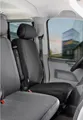 WALSER Autositzbezug Transporter VW T5 Passform, 1 Einzelsitzbezug vorne mit Ausnehmung Armlehne, 1 Kopfstützenbezug, 3-tlg.