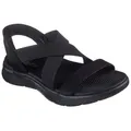 Skechers GO WALK FLEX SANDAL-GLIMMER UP Sandale Sommerschuh, Schlupfschuh mit Goga Mat Foatbed schwarz 38 EU