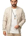 Soulstar Herren Blouson-Jacke leichte Übergangsjacke Dünne Bomberjacke mit Baseball Stehkragen Men's Jacket für Männer S2N_VESTE-Stone-S