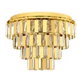 EGLO Deckenlampe Erseka, 7 flammige Deckenleuchte Modern, Elegant, Wohnzimmerlampe aus Stahl in Messing und Kristall in Klar, Küchenlampe, Flurlampe Decke mit E14 Fassung