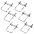 6 Stücke M6 Bügelbolzen 100mm x 50mm U Bolzen Verschluss Edelstahl Bügelschrauben U-Schrauben mit Mutter und Rahmenplatte für Rohr Befestigung Auto Abschleppen