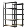 Karat Lakota Regal MDF (Mitteldichte Faserplatte), Stahlblech 750 x 300 x 1.500 mm Schwarz 2 Stück