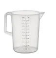 APS Messbecher 5 Liter, Ø 20,5 x H: 25,5 cm, Kunststoffbecher mit geprägter Maßskalierung außen, geschlossener Griff, 1- und ml-Liter- Einteilung, spülmaschinengeeignet