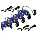 4 ORIGINAL NINTENDO GAMECUBE CONTROLLER LILA PURPLE + 4 VERLÄNGERUNGEN