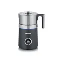 SEVERIN SPUMA 700 Plus Induktions-Milchaufschäumer, 13 Programme, OLED-Display, LED-Lichtring mit Statusanzeige, einfache Reinigung, Barista-Ausgusszotte, Edelstahl-gebürstet, schwarz, SM 3587