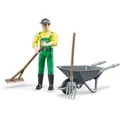 bruder Spielfigur bworld 62610, ab 4 Jahre, Landwirt mit Zubehör, 10,7 x 17 cm