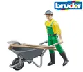 Bruder Spielzeug 62610 Play Figur Farmer / Gärtner Schubkarre Besom Mistgabel 1