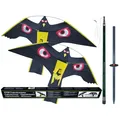 2 x Vogelscheuche Vogelschreck Raubvogel-Drache Habicht mit 1 x Teleskopstab 7 m