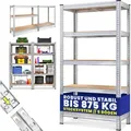 Schwerlastregal Befestigungsmaterial Kellerregal Lagerregal Steckregal Metallregal Werkstattregal 5 Böden - 180x90x40cm - Monzana