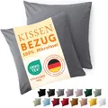 Blumtal Kissenbezug 80 x 80, 2 Stück - Oeko-TEX zert. Kissenbezüge 100% Mikrofaser in extra weich & waschmaschinenfest - Bezug Kissen 80x80 Grau