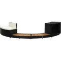 Whirlpool-umrandung Schwarz Poly Rattan & Massivholz Akazie - Vidaxl