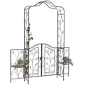 DanDiBo Rosenbogen, Braun, Metall, 186x236x41 cm, Gartenzubehör, Gartendeko