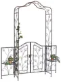 DanDiBo Rosenbogen mit Tor Tür aus Metall Gartentor 236 x186 cm Schmiedeeisen