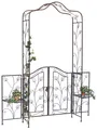 Rosenbogen mit Tor Pforte 101759 Metall Gartentor 236x186 cm Rankgerüst