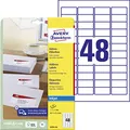 AVERY Zweckform J4791-25 Adressetiketten/Adressaufkleber (1.200 Etiketten, 45,7x21,2mm auf A4, bedruckbar, selbstklebend, für Absenderetiketten, Papier matt, Inkjet-Drucker) 25 Blatt, weiß