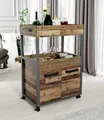 Barwagen Rollwagen HOME BAR 201 Optik: Old Wood Vintage von Forte