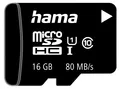 Hama microSDHC 16GB Class 10 UHS-I 80MB/s + Adapter