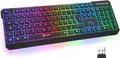 Kabellose RGB Gaming Tastatur QWERTZ DE DEU leise wasserdicht PC PS5 PS4 Mac