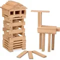 relaxdays Holzbausteine 100er Set - Hellbraun