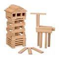 relaxdays Holzbausteine 100er Set Spielbausteine, (Set), Natur braun