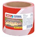 tesa® Signal Absperrband - Warnband zur Absperrung, Markierung und zur Abgrenzung von Gefahrenbereichen - nicht klebend - Rot-Weiß, 100 m x 80 mm