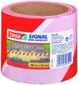 tesa Absperrband 58137, nicht klebend, rot-weiß, 100m x 80mm (2er Pack)