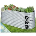 blumfeldt Blumentopf High Grow Hochbeet 2,0 m Zink-Alu-Stahl 80 cm rostfrei robust, Hochbeet Metall Balkon Pflanzkasten Pflanzkübel Blumenkasten silberfarben 200 cm x 80 cm x 100 cm