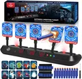 Lehoo Castle Elektrisches Schießspiel für Nerf, 5 Ziele mit Licht und Sounds, Auto-Reset, Geschenk für Kinder