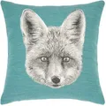 Dekokissen PAD "Moo", blau (turquoise), B:45cm L:45cm, Baumwolle, Dekokissen_Sitzkissen_Kissenhüllen, Made in Europe, Kissenhülle ohne Füllung, 1 Stück