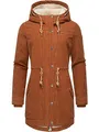 Ragwear Damen Winterjacke Wintermantel Cord-Mantel mit Kapuze Canny Corduroy Brown Gr. 4XL