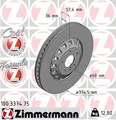 2x ZIMMERMANN 100.3374.75 Bremsscheibe für AUDI VW