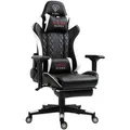 TRISENS Chefsessel Harold (1 Stück), Gaming Stuhl mit Fußstütze und 4D-Armlehnen Bürostuhl im Racing-Design schwarz
