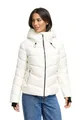 MARIKOO Damen Winterjacke (XS-XXL) - gesteppt mit gefütterter Kapuze - N114 - Offwhite Größe L - Gr.L