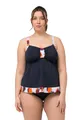 Ulla Popken Damen Tankini Aria, Flecken Badeanzug, Marine, 58