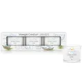 Yankee Candle Duftkerzen Geschenkset | Clean Cotton Gefüllte Votivkerze | Sojamischung Wachsmischung | 3 Stück