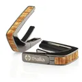 Thalia Exotic Wood Series Kapodaster mit schwarzem Chrom-Finish, AAA Hawaiian Koa in Vintage Blonde