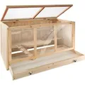 Tectake Nagerkäfig Goldie Aus Holz Mit 3 Etagen und 2 Rampen  Große Plexiglasscheiben  95 x 50 x 50 cm Braun