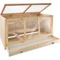 tectake® Nagerkäfig Goldie aus Holz 95 x 50 x 50 cm - Braun