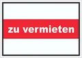 zu vermieten Aufkleber mit Text Werbeaufkleber A2 (420x594mm)