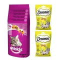 14 kg WHISKAS Adult Thunfisch und Gemüse + 2x60g Dreamies Snacks Käse GRATIS