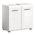 xonox.home - Waschbeckenunterschrank Ice 60x54x32 cm in weiß Hochglanz Tiefziehfront Korpus weiß - Unterschrank Waschtischunterschrank Badezimmerunterschrank