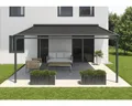 SOLUNA Pergola mit Stoffdach 3,5x4 Stoff Dessin 8446 Gestell RAL 7016 anthrazitg