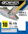 Owner RL175 Forellenhaken 150cm blau - 10 Angelhaken , Gr./Durchmesser/Tragkraft:Gr. 8 /4.7kg /0.22mm