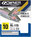 Owner Forelle blau 150cm (RL-175) Gr. 6 - Forellenhaken gebunden