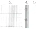 Doppelstabmattenset ALBERTS Typ 6/5/6 600 x 80 cm feuerverzinkt