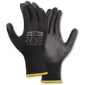 teXXor Strickhandschuhe Polyester-Strickhandschuh schwarz PU beschichtet 2404 (Packung, 12-St., VPE= 12-240 Paar, Gr 6-12) Atmungsaktiv/ölbeständig schwarz 8