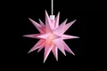 Sterntaler Dekostern | Weihnachtsstern Mini-Stern | Kunststoff | 18-Zacker | Rosa | 12cm | Innen | LED | Batterie | mit Timer