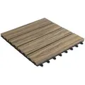 KARAT WPC Klickfliese Classic Wetterbeständige Terrassenfliese Mix Teak 30 x 30 cm