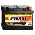 HR-ENERGY Batterie 12V 75Ah | High-Performance Langzeitbatterie für Solar, Caravan, Boot, Hobby & Freizeit